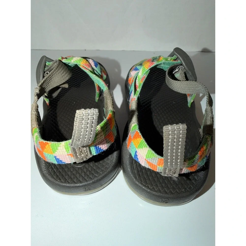 Chaco Z1 Ecotread Kids Sandals Size 12 Multi Color Geometric Straps Hiking Shoes